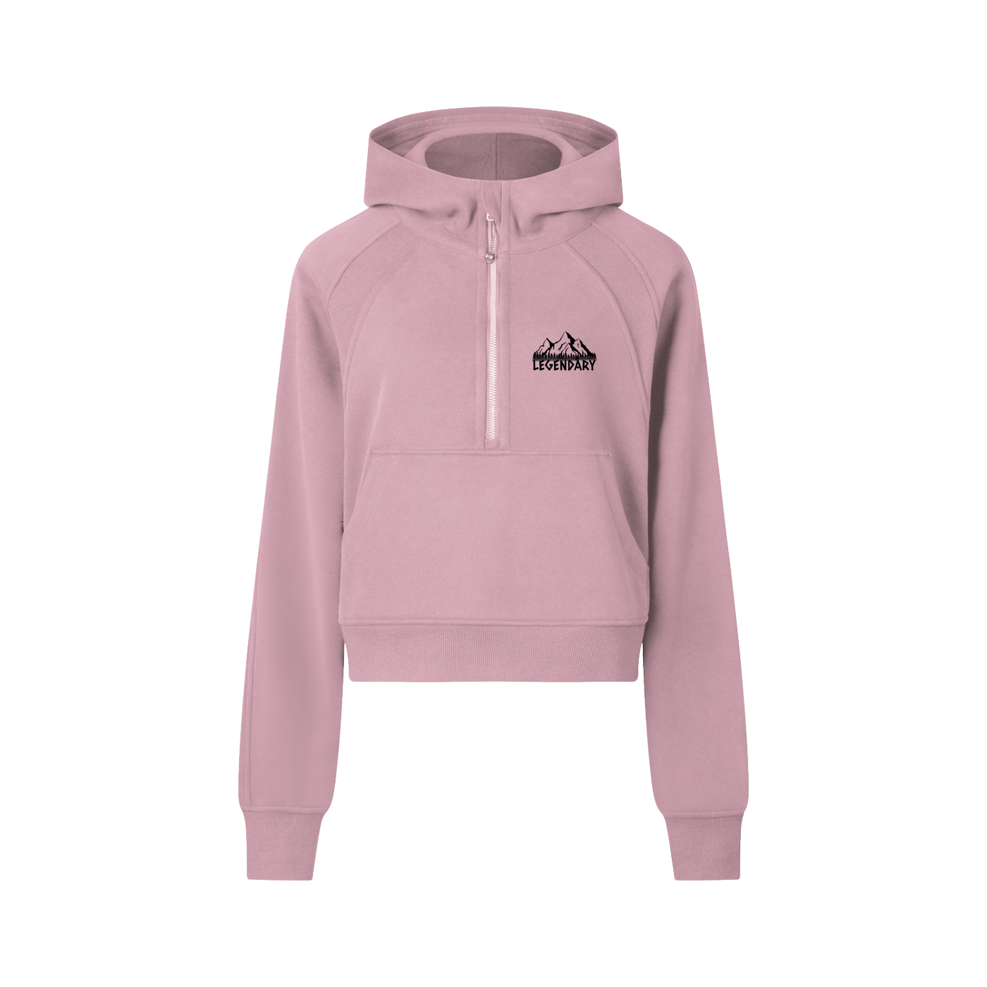 Mountain Range Cropped Half-Zip Hoodie - The Legendary Apparels Brand