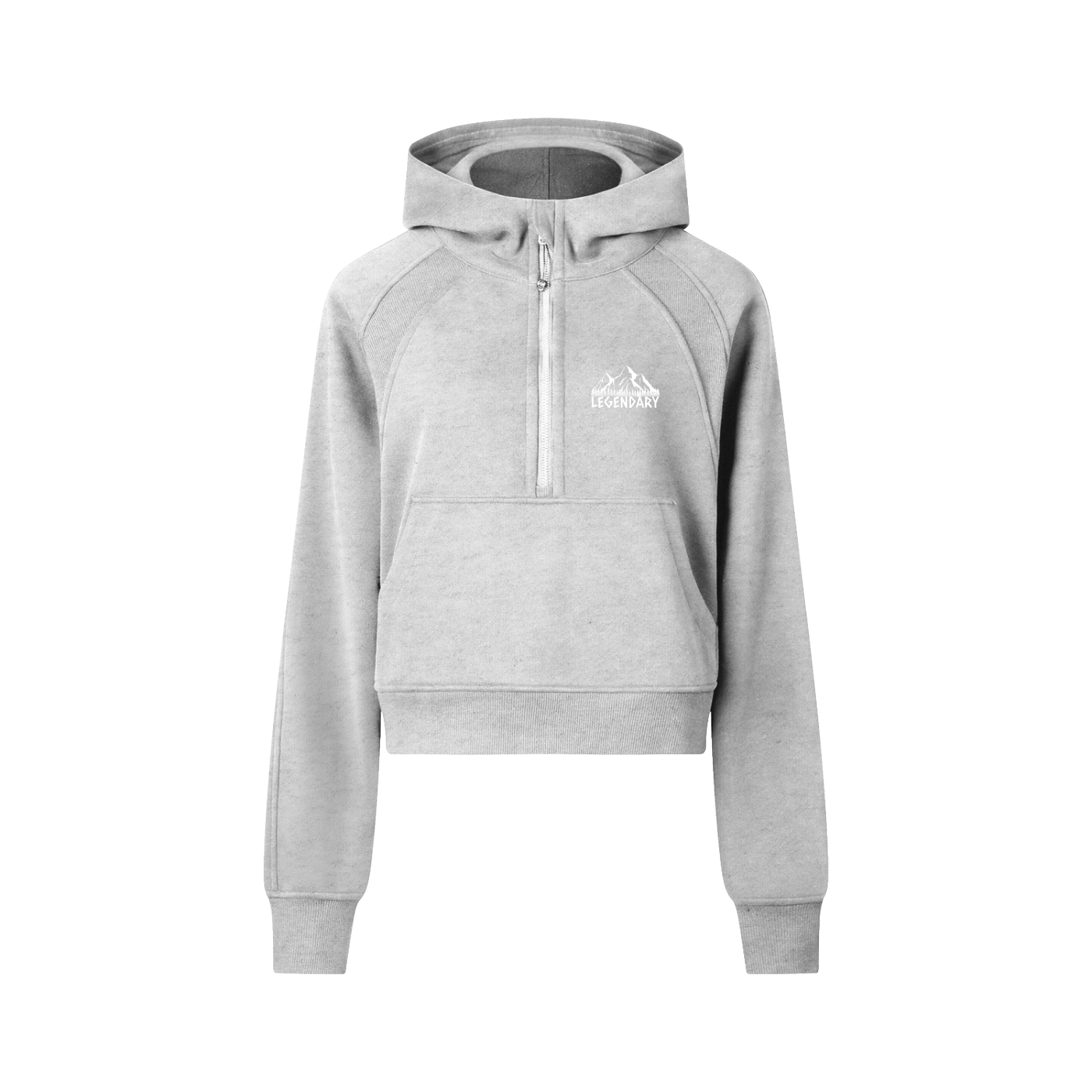 Mountain Range Cropped Half-Zip Hoodie - The Legendary Apparels Brand