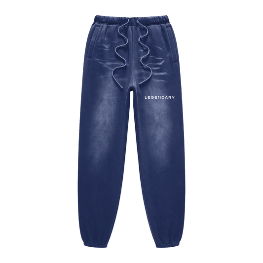 Regular Legendary Sunfade Fleeced Sweatpants - White - The Legendary Apparels Brand