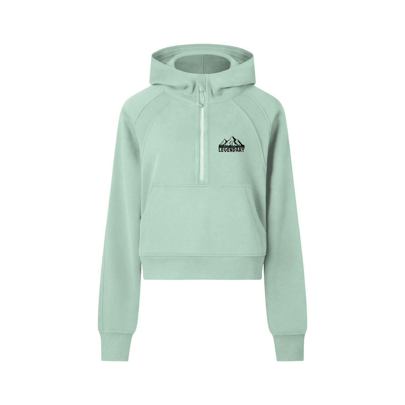 Mountain Range Cropped Half-Zip Hoodie - The Legendary Apparels Brand