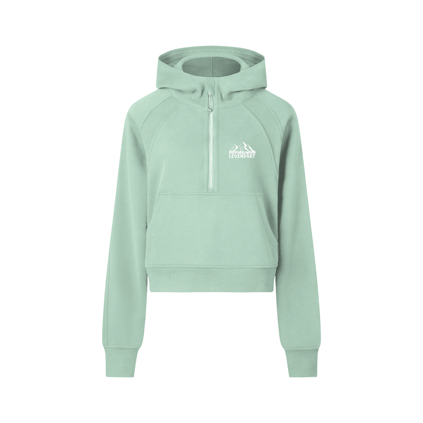 Mountain Range Cropped Half-Zip Hoodie - The Legendary Apparels Brand