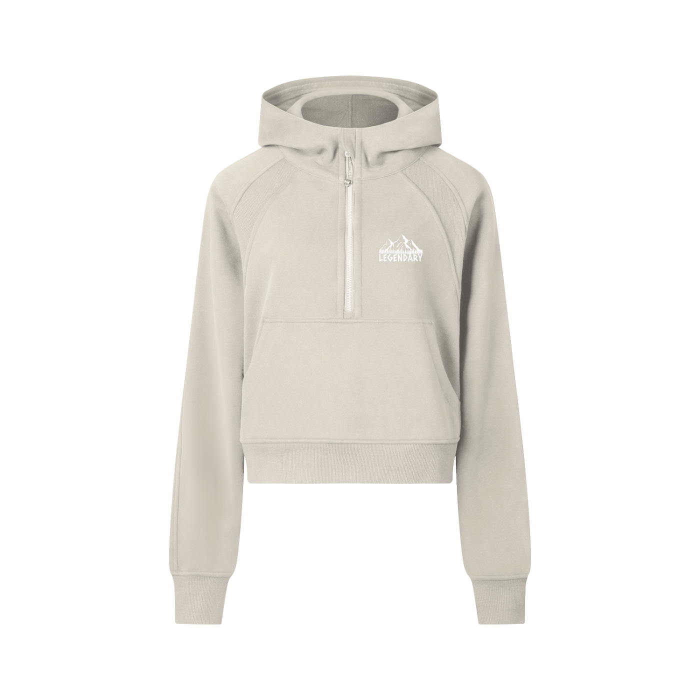 Mountain Range Cropped Half-Zip Hoodie - The Legendary Apparels Brand
