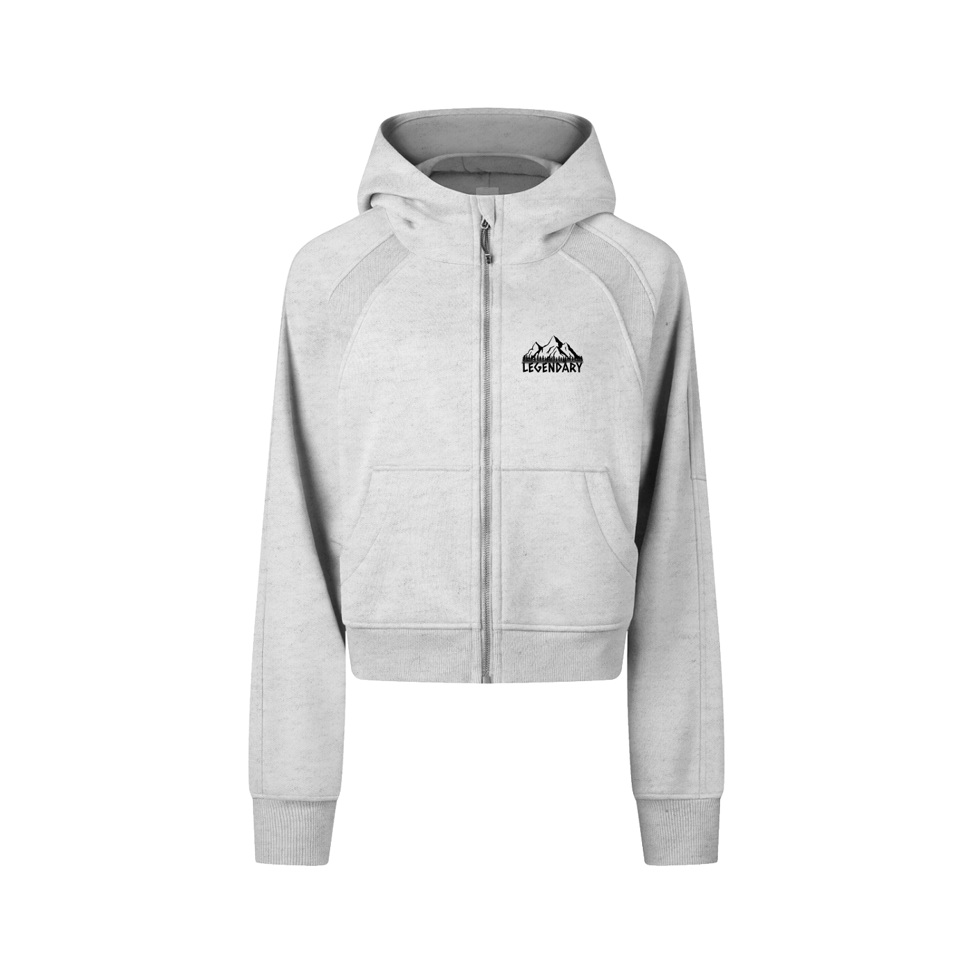 Mountain Range Cropped Zip-Through Hoodie - The Legendary Apparels Brand
