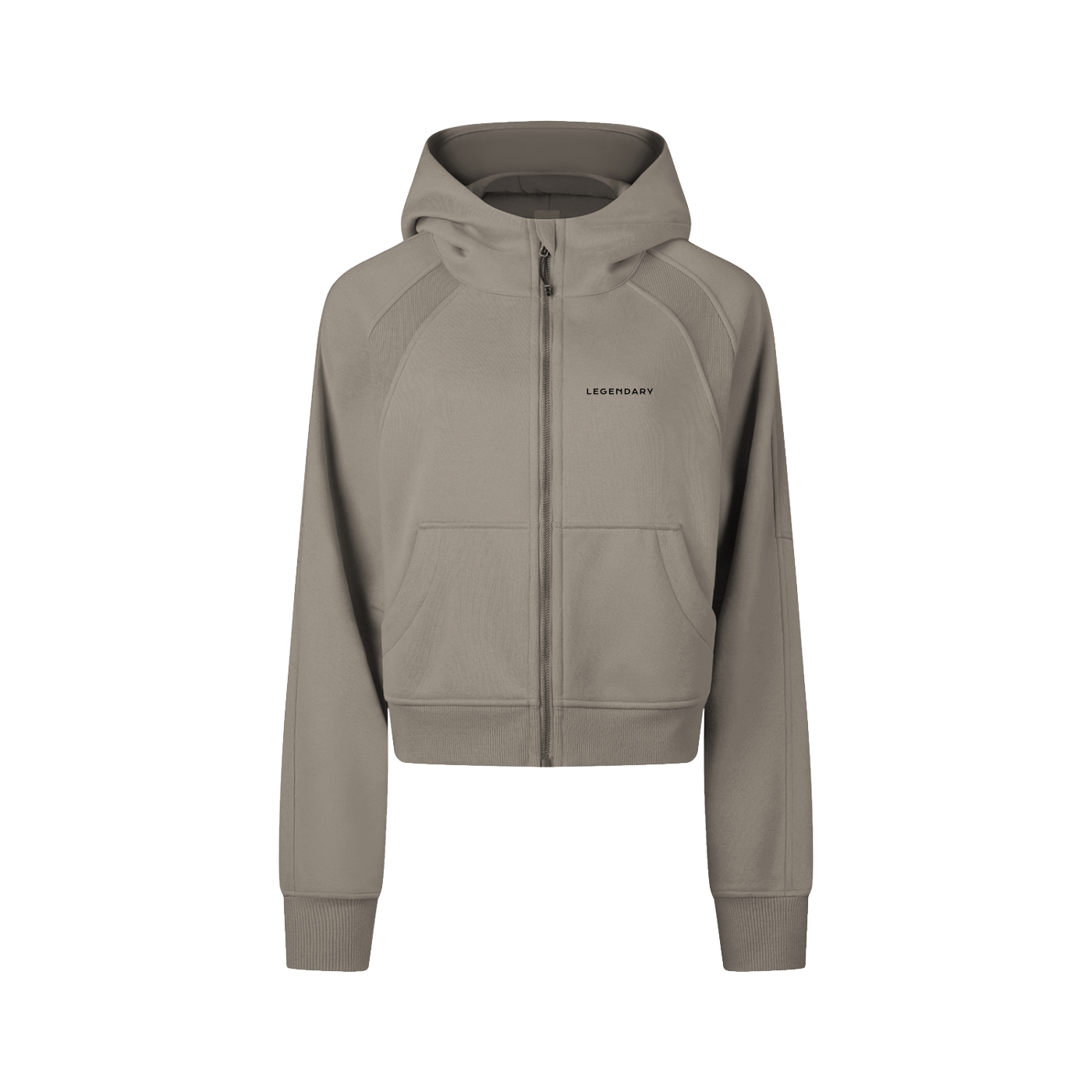Regular Legendary Cropped Zip-Through Hoodie - The Legendary Apparels Brand