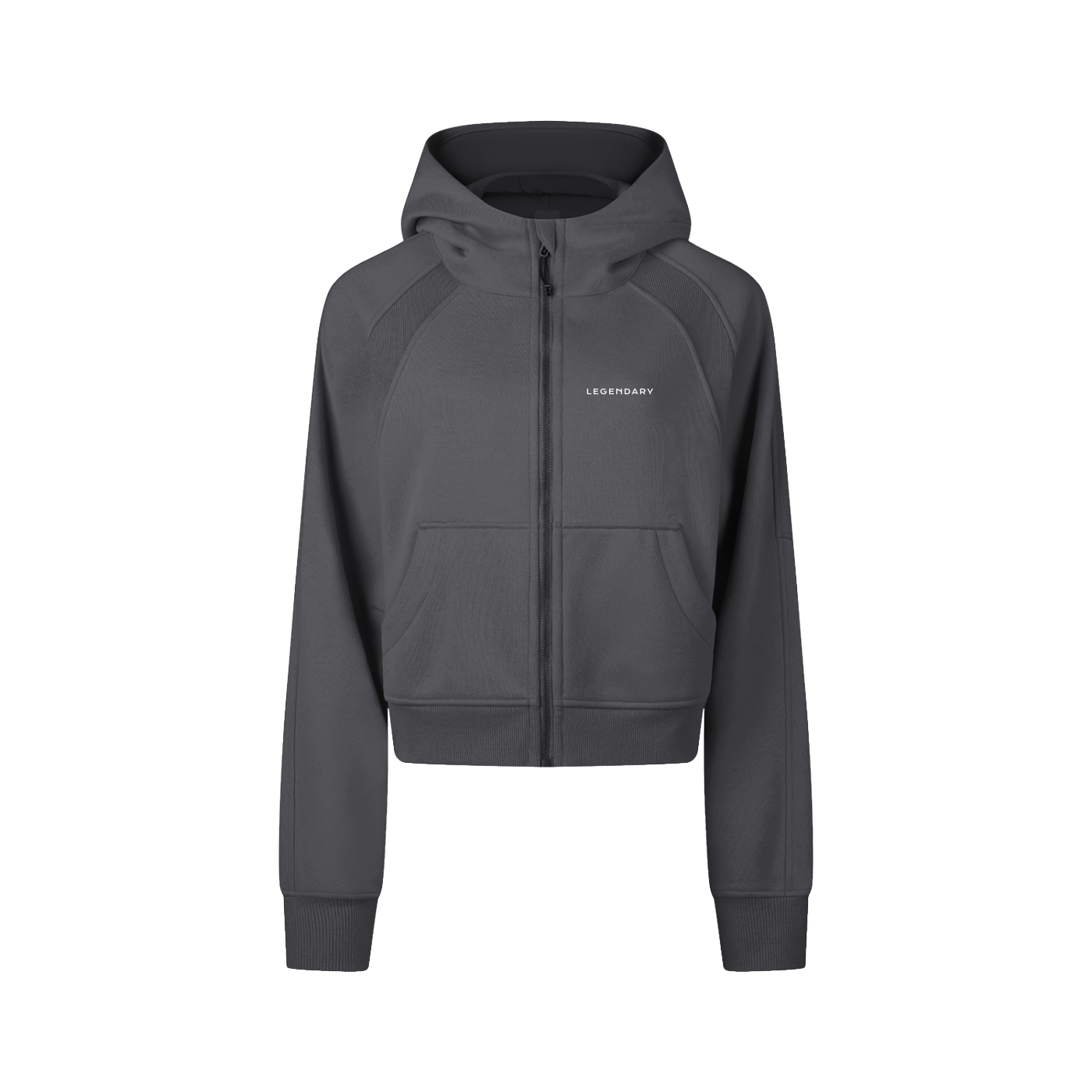 Regular Legendary Cropped Zip-Through Hoodie - The Legendary Apparels Brand