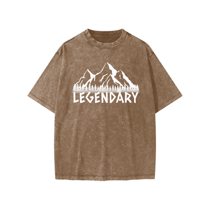 Kids Snow Washed Mountain Range T-shirt - The Legendary Apparels Brand