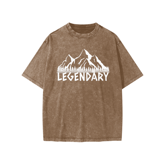 Kids Snow Washed Mountain Range T-shirt - The Legendary Apparels Brand