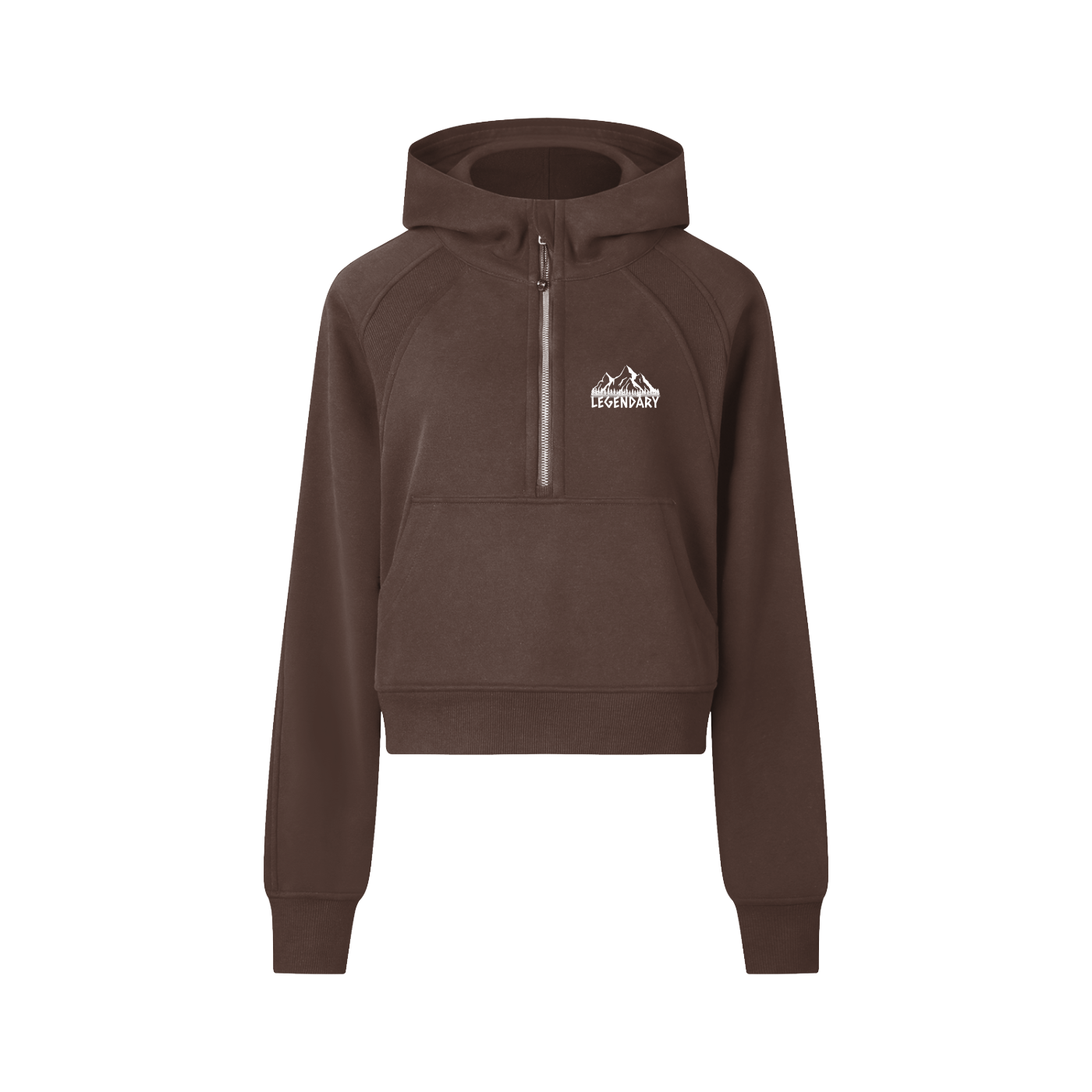 Mountain Range Cropped Half-Zip Hoodie - The Legendary Apparels Brand