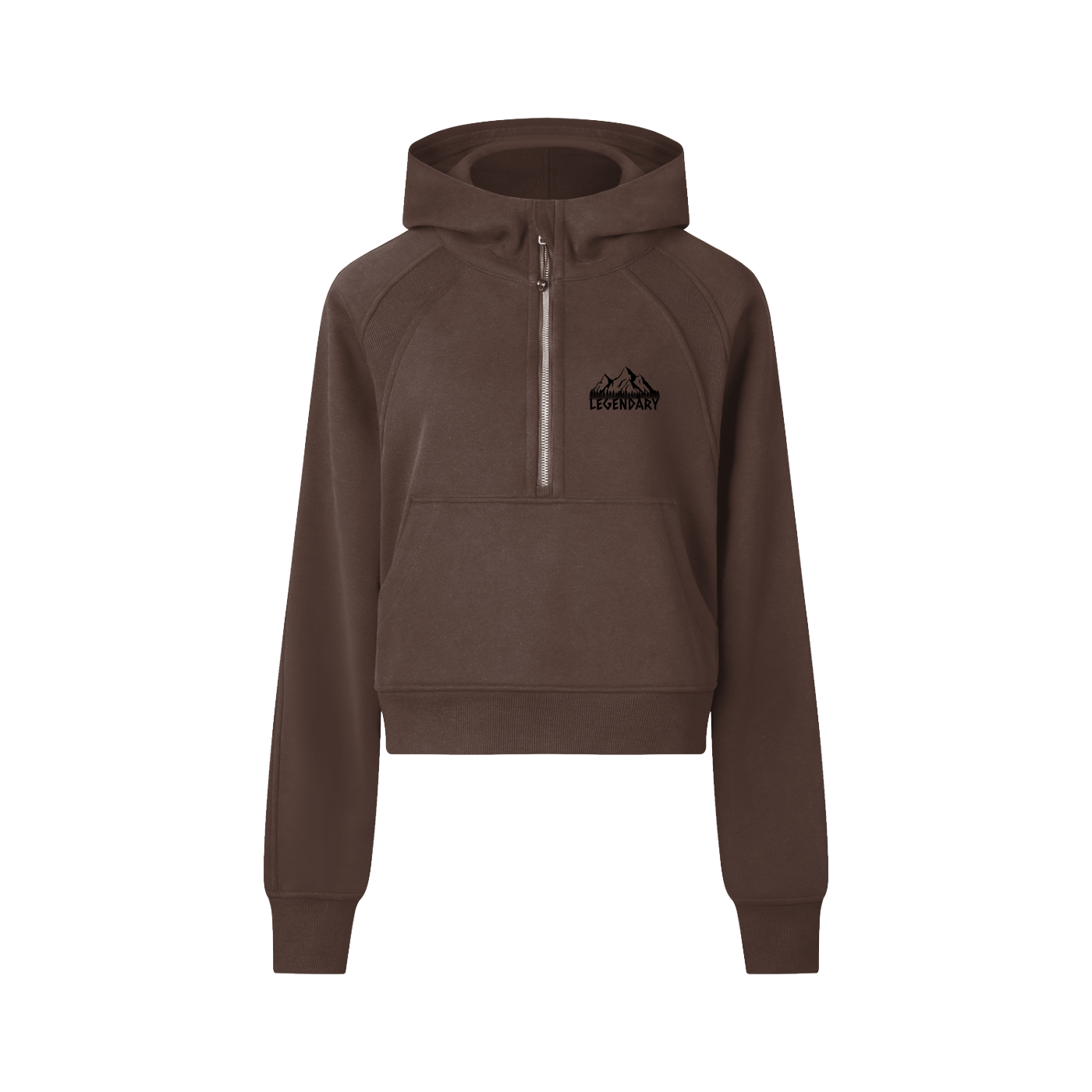 Mountain Range Cropped Half-Zip Hoodie - The Legendary Apparels Brand